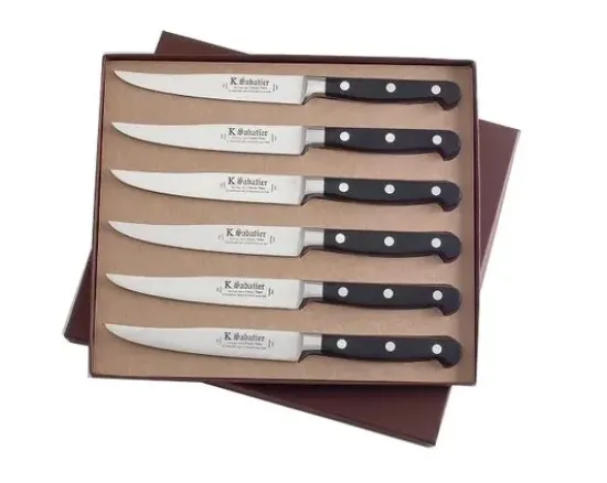 Coffret de 6 Steaks 13 cm - rivets INOX
