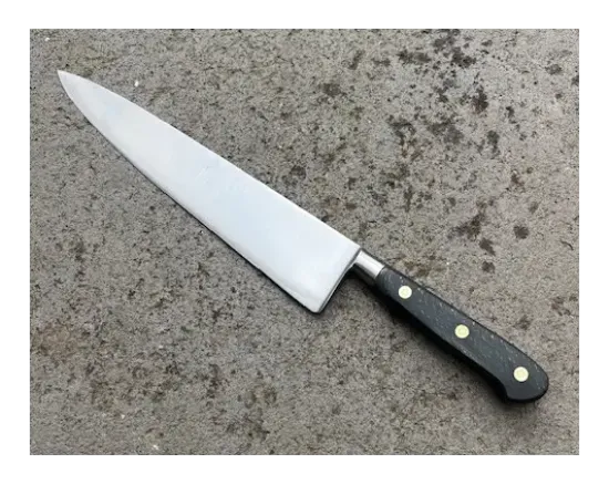 Cuisine 25 cm - Ancienne Forge - Manche BOIS NOIR - Rivets Rosette - Carbone Ref 346
