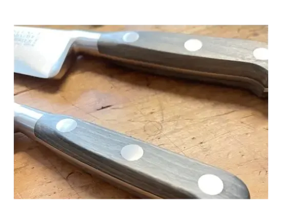 Cuisine 15 cm - Bois noir - rivets inox