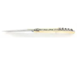 Design Beillonnet MOF - Laguiole 11 cm - Tire-bouchon - Os de chameau - Guilloché