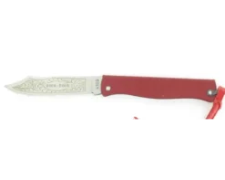 Douk Douk 160 Inox - Manche Acier couleur ROUGE - GAINE CUIR