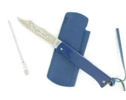 Douk Douk 200 Inox - Manche Acier Couleur BLEU - GAINE CUIR