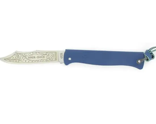 Douk Douk 200 Inox - Manche Acier Couleur BLEU - GAINE CUIR