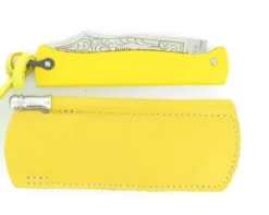 Douk Douk 200 Inox - Manche Acier Couleur JAUNE - GAINE CUIR