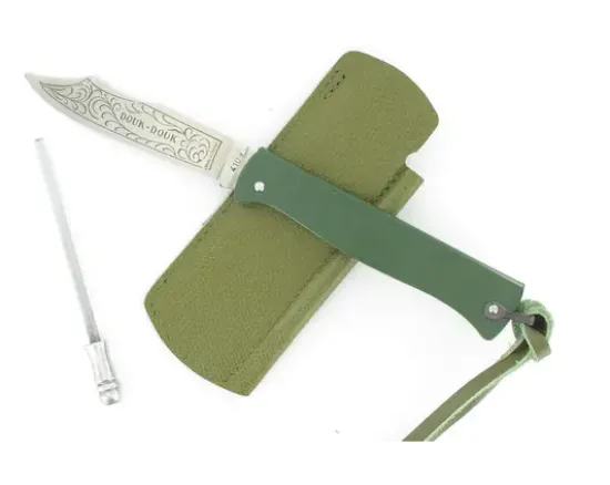 Douk Douk 200 Inox - Manche Acier Couleur VERT - GAINE CUIR