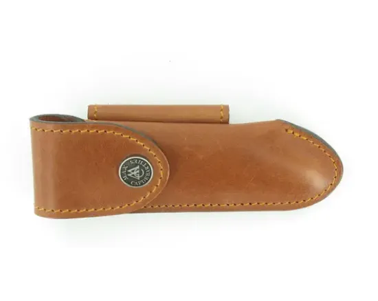 Etui Cuir Laguiole Tradition 13 cm Cognac Maya