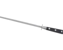 Fusil Rond 25 cm - Embase Forgée - Manche Noir - Rivets Aluminium