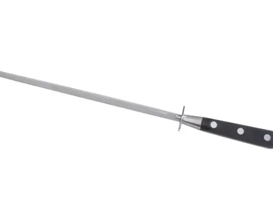 Fusil Rond 25 cm - Embase Forgée - Manche Noir - Rivets Laiton