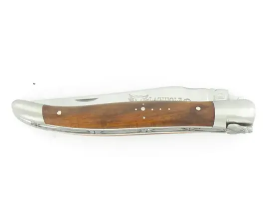 Laguiole 12 cm Bois de Fer - Mouche travaillée - 2 mitres