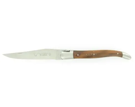 Laguiole 12 cm Bois de Fer - Mouche travaillée - 2 mitres