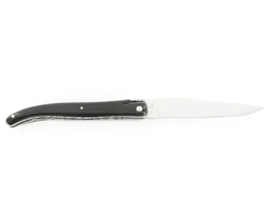 Laguiole 12 cm Buffle Plein Manche - Guillochage en Spirale