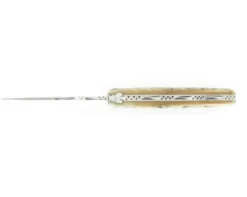 Laguiole 12 cm Croûte de Bélier - Plein Manche - Lame Brute de Forge