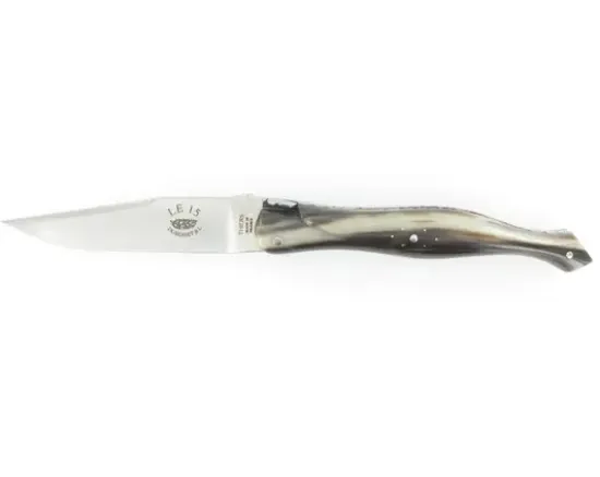 Laguiole 15 cm - Forgé (forme flêche) - Plein Manche en Corne - GUILLOCHAGE