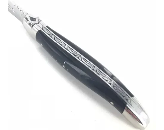 Laguiole 12 cm Franc-Maçon - Buffle Poli - 2 mitres