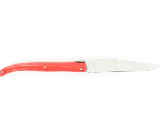 Laguiole 11 cm - manche Acrylique Rouge - tête de mort