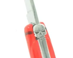 Laguiole 11 cm - manche Acrylique Rouge - tête de mort