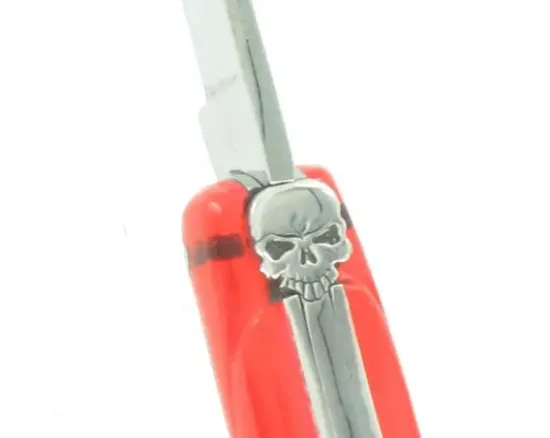 Laguiole 11 cm - manche Acrylique Rouge - tête de mort