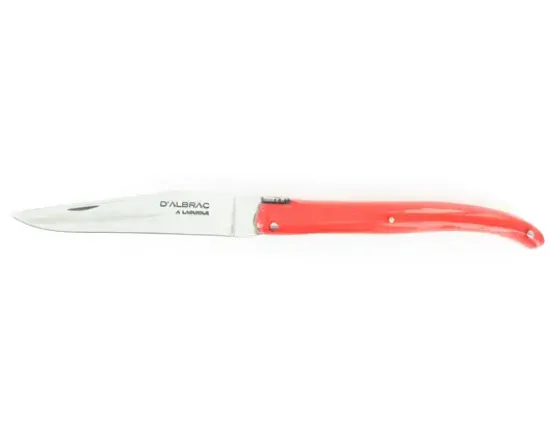 Laguiole 11 cm - manche Acrylique Rouge - tête de mort