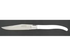 Laguiole 12 cm - Manche Blanc et Noir - Ressort guilloché - 1 mitre