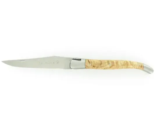 Laguiole 12 cm - Marronnier - Platines Guillochées - 2 mitres