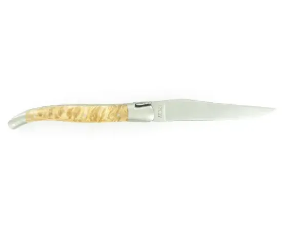 Laguiole 12 cm - Marronnier - Platines Guillochées - 2 mitres