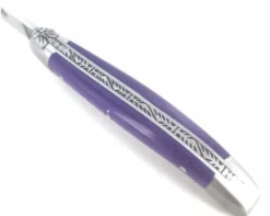Laguiole 9 cm - 2 mitres - Tissu Compressé Violet