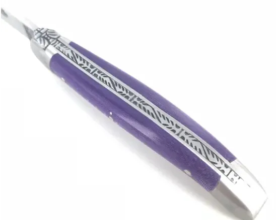 Laguiole 9 cm - 2 mitres - Tissu Compressé Violet