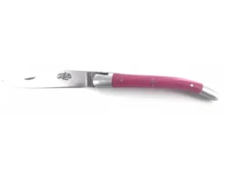 Laguiole 9 cm - 2 mitres - Tissu Compressé Rose