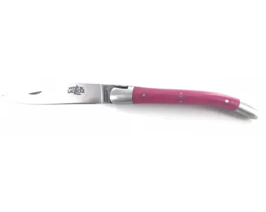 Laguiole 9 cm - 2 mitres - Tissu Compressé Rose