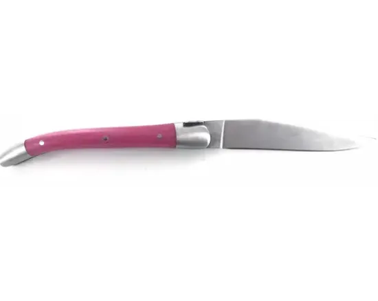 Laguiole 9 cm - 2 mitres - Tissu Compressé Rose