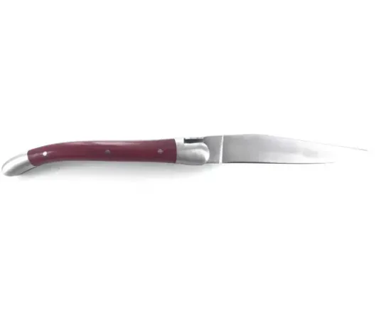 Laguiole 9 cm - 2 mitres - Tissu Compressé Rouge