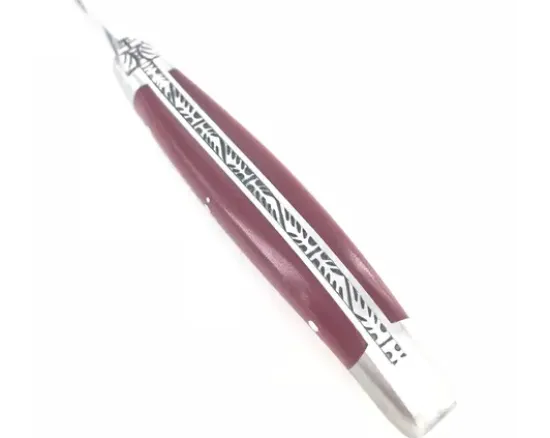 Laguiole 9 cm - 2 mitres - Tissu Compressé Rouge