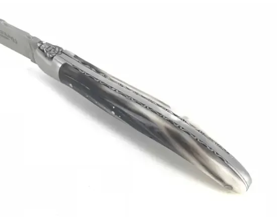 Laguiole 12 cm - Mouche Bourdon Travaillé - Pointe de Corne - 1 mitre