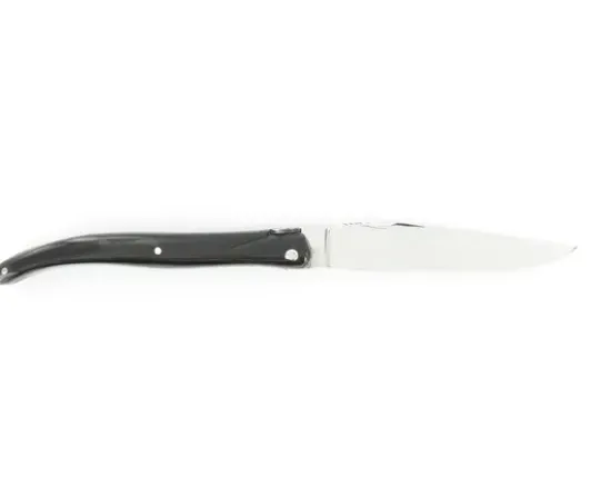 Laguiole 12 cm - Plein Manche Buffle - Ressort, Platine et lame ciselés