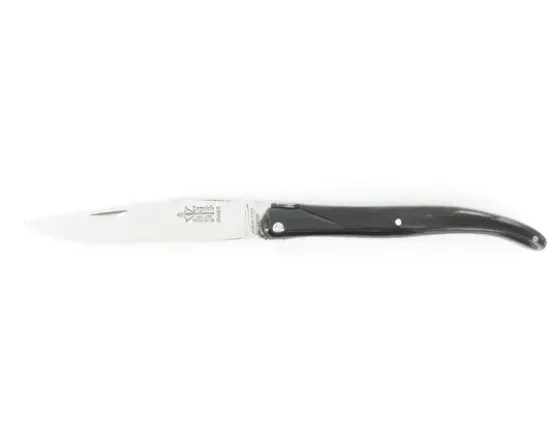 Laguiole 12 cm - Plein Manche Buffle - Ressort, Platine et lame ciselés