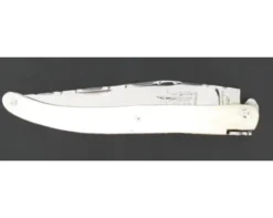 Laguiole 12 cm - Plein Manche Os - Ressort et lame guillochés