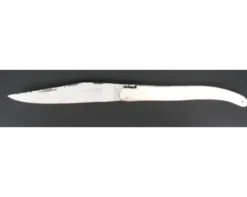 Laguiole 12 cm - Plein Manche Os - Ressort et lame guillochés