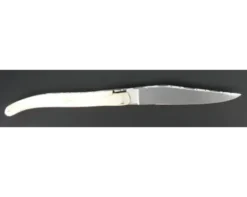 Laguiole 12 cm - Plein Manche Os - Ressort et lame guillochés