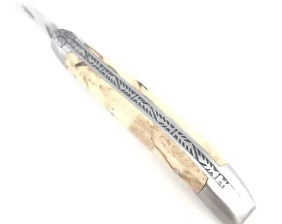 Laguiole Tradition 9 cm - 2 mitres - Bouleau Madré