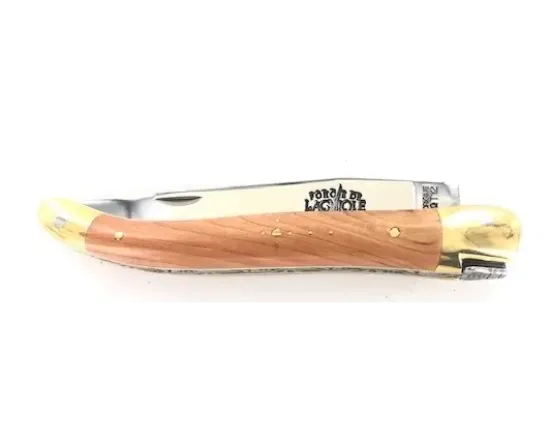 Laguiole Tradition 11 cm - 2 mitres Laiton - Genévrier