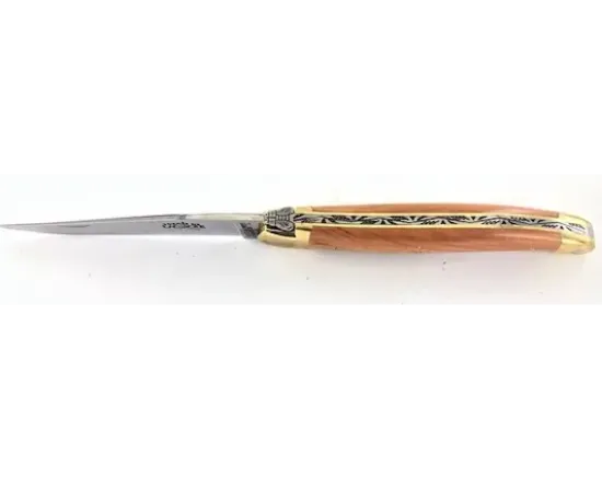 Laguiole Tradition 11 cm - 2 mitres Laiton - Genévrier