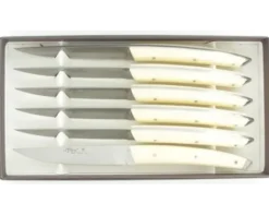 "Lame du Bougnat" - Le Thiers Table - coffret de 6 pièces - Manche Blanc