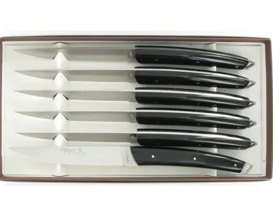 "Lame du Bougnat" - Le Thiers Table - coffret de 6 pièces - Manche Noir