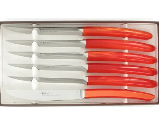 Le Steak Le Thiers® forgé - manche orange - coffret de 6 pièces