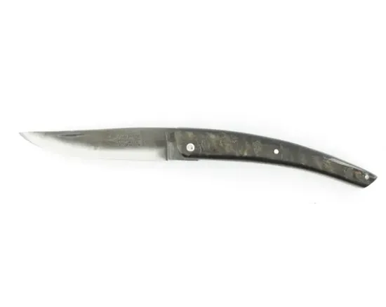Le Thiers® - Plein Manche Buffle Brut - Ressort, Platine et lame ciselés - Lame vieillie