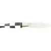 Nontron Virole n° 25 - Boule Damier - Manche Ebène et Corian Blanc, insert Aluminium