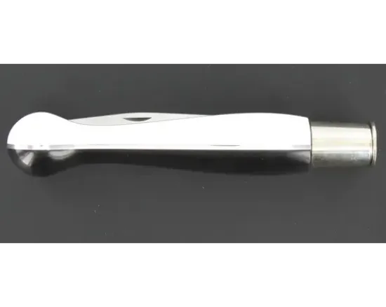 Nontron Virole n° 25 - Boule le Taiji - Manche Corian Blanc et noir, insert Aluminium