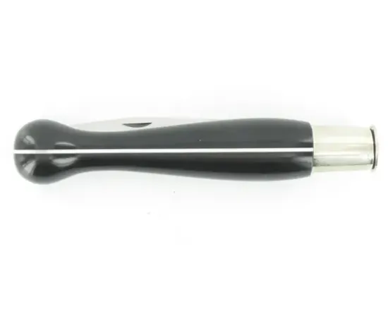 Nontron Virole n° 25 - Boule le Yang - Manche Corian Noir, insert Corian Blanc