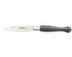 Nontron Virole n° 25 - Boule le Yang - Manche Corian Noir, insert Corian Blanc