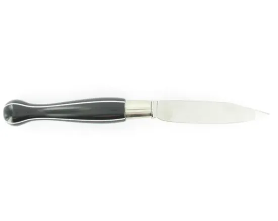 Nontron Virole n° 25 - Boule le Yang - Manche Corian Noir, insert Corian Blanc